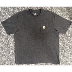 Carhartt Loose Fit Gray Men’s Sz 2XL T-Shirt Work Wear K87-M Carpenter Pocket